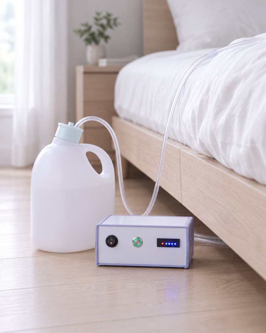 2 L jug beside the bed